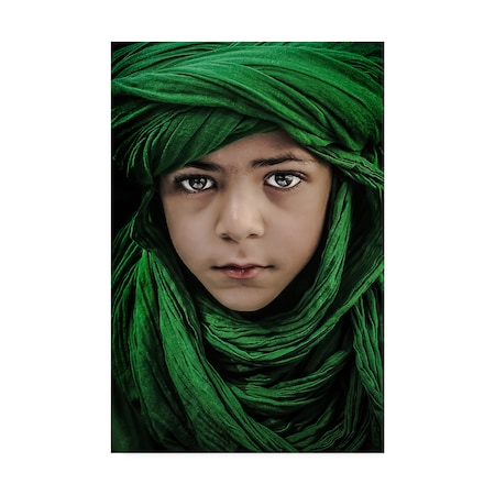 Saeed Dhahi 'Green Boy' Canvas Art,30x47